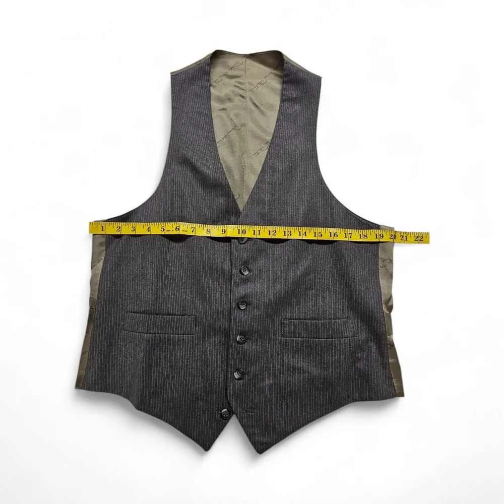 Oscar De La Renta Wool Pinstripe Dress Vest Classic Formal Waistcoat Size Med